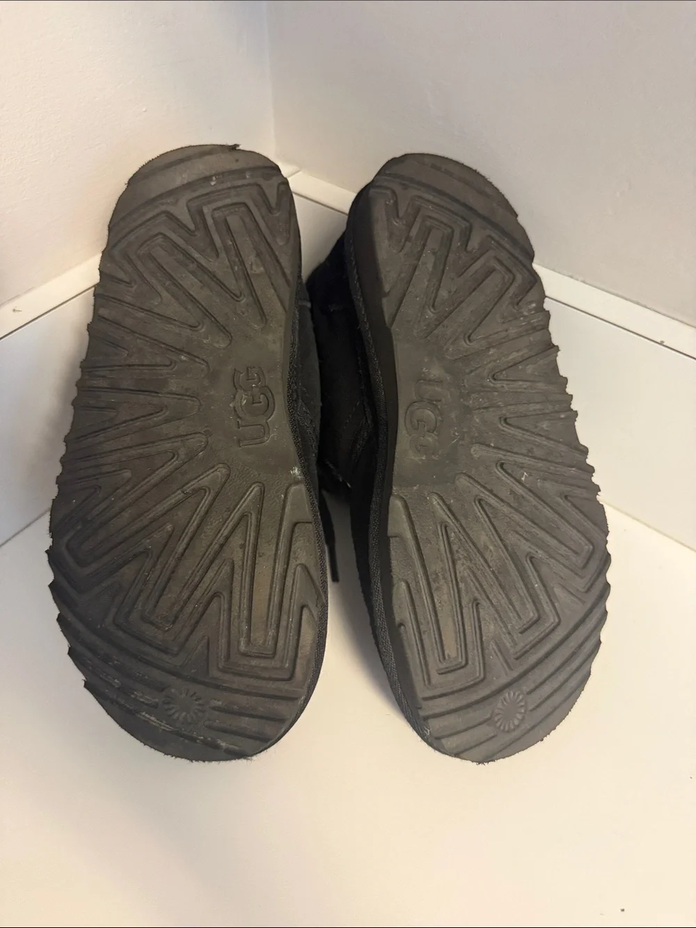 UGG Kids Black Suede Lace-Up Ankle Boots